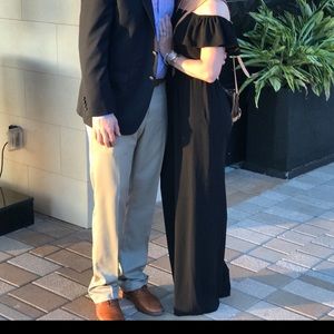 ASOS black off the shoulder jumpsuit